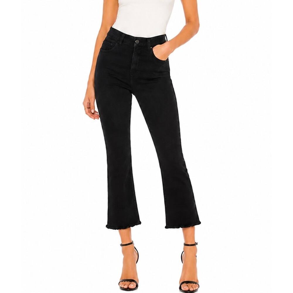 DL1961 Bridget Boot High Rise Instasculpt Crop Jeans Black Wash Size 29